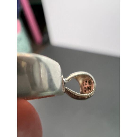 NEW Pink tri color tourmaline sterling silver pendant 1.34 grams - Picture 5 of 9